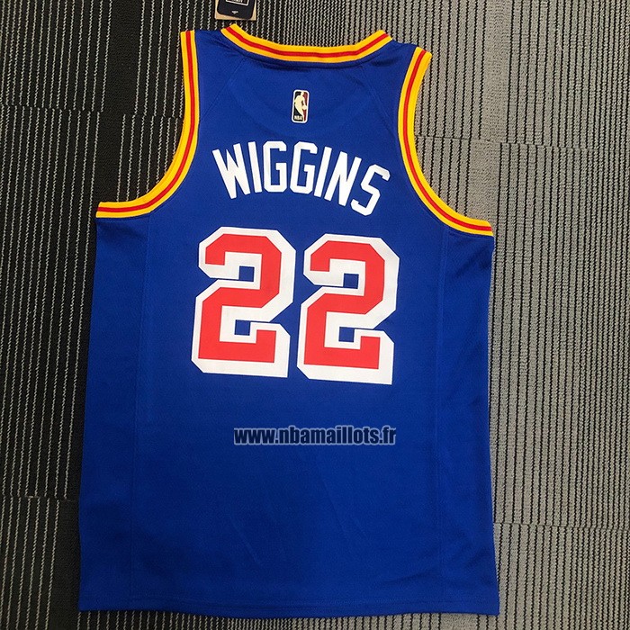 Maillot Golden State Warriors Andrew Wiggins NO 22 75th Anniversary Bleu